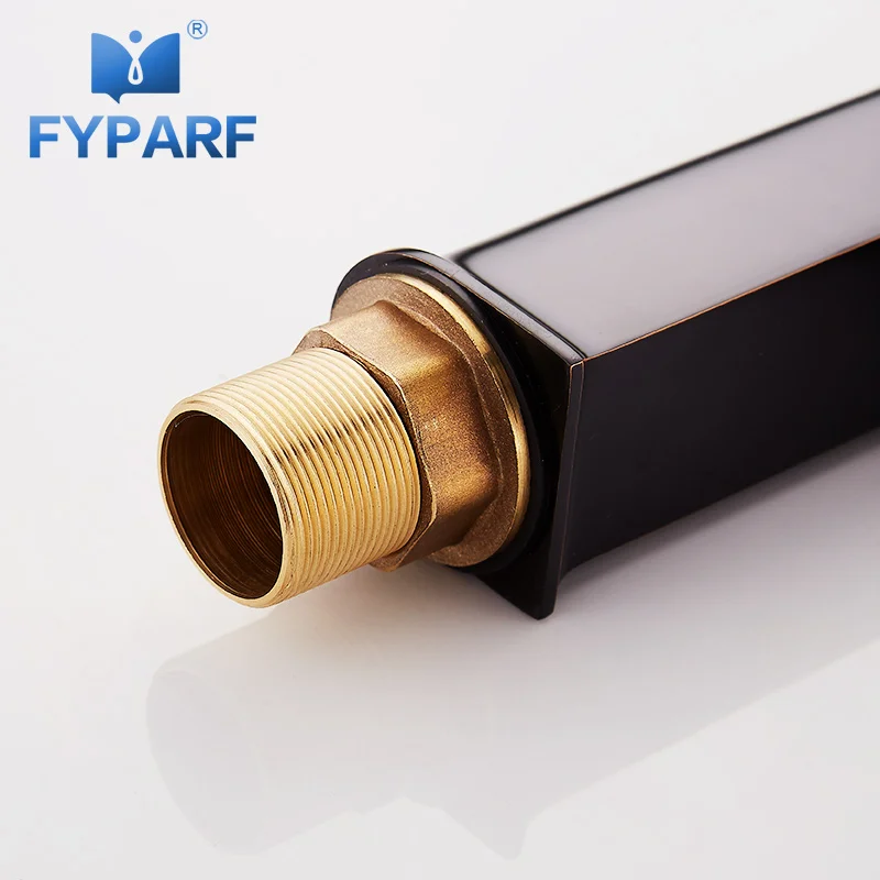 

FYPARF 1set Brass Body Bathroom Basin Faucet Single Handle Bath Sink Tap Deck Mounted Cold and Hot Water Mixer Sink Faucet Tap