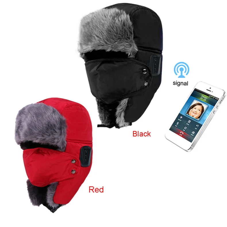 TORTOYO Winter Warm Wireless Bluetooth Hat Outdoor Snow Hunting Cap+Windproof Facemask Music Headgear Handsfree for Smart Phone |