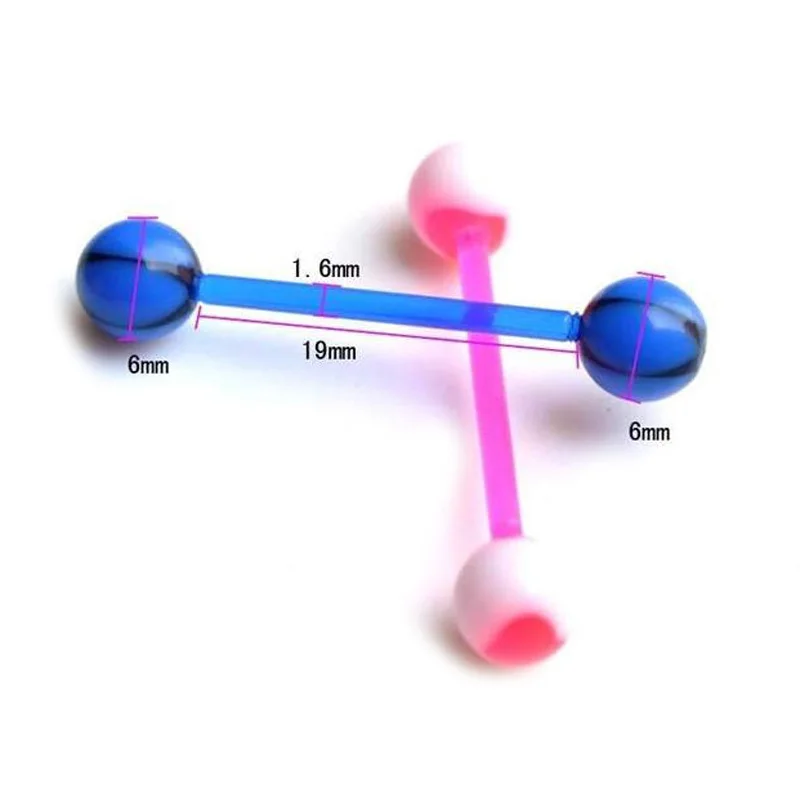 Горячий продаж 50 шт смешанный шарик колечко для языка пупка кольца штанги сосков