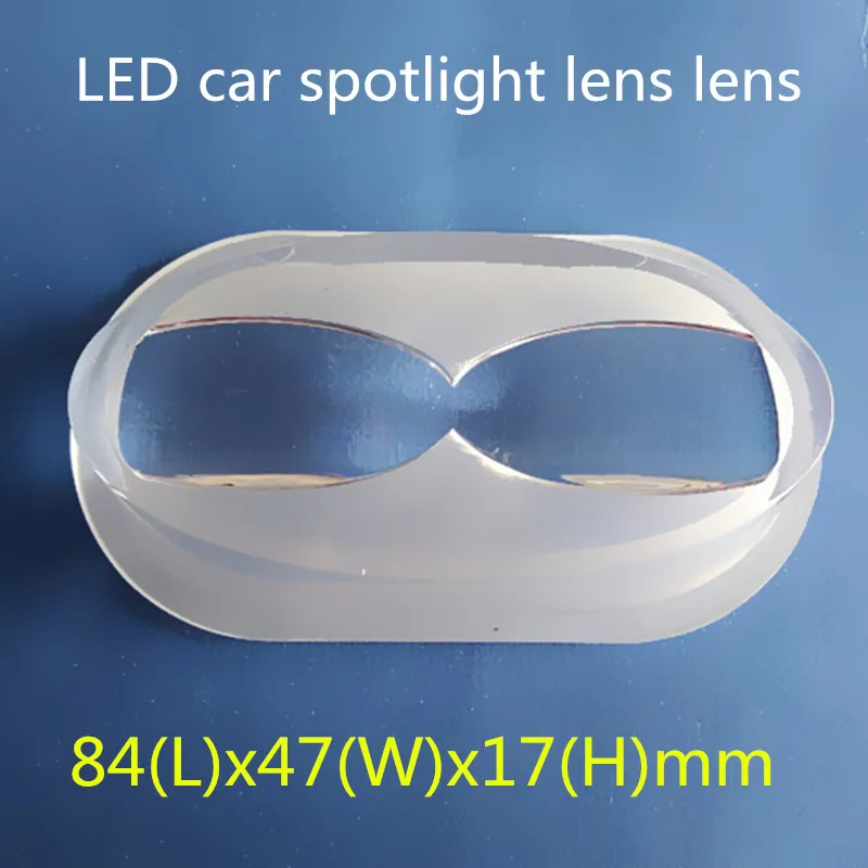 2 pcs LED car spotlight lens Long strip light 2 lamp lens 84x47x17mm clear surface