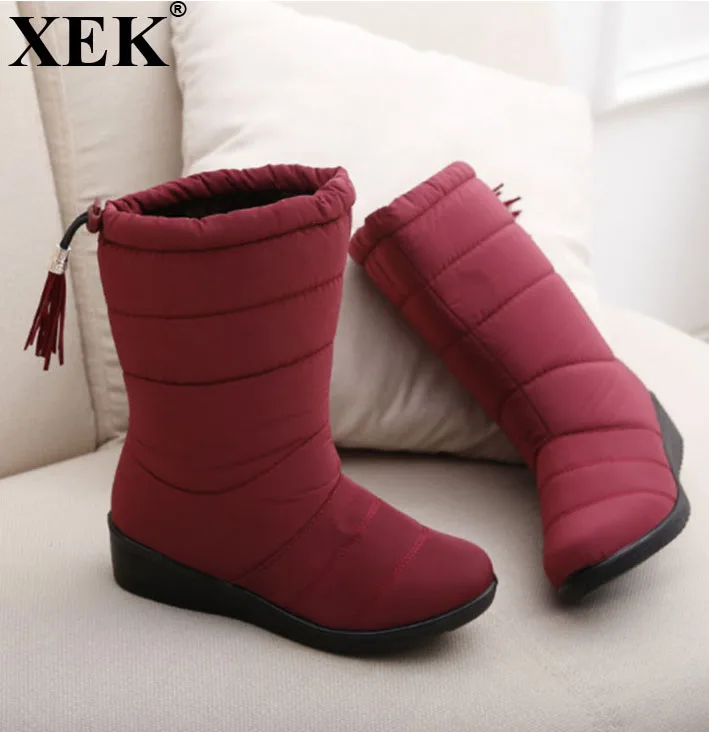 XEK зимние ботинки 2018 Брендовые женские обувь для мам Нескользящие гибкие модные