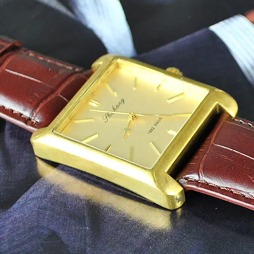 

wholesale Elegant Brown Mechanical Mens Watch Brass Case 4 Collectting freeship