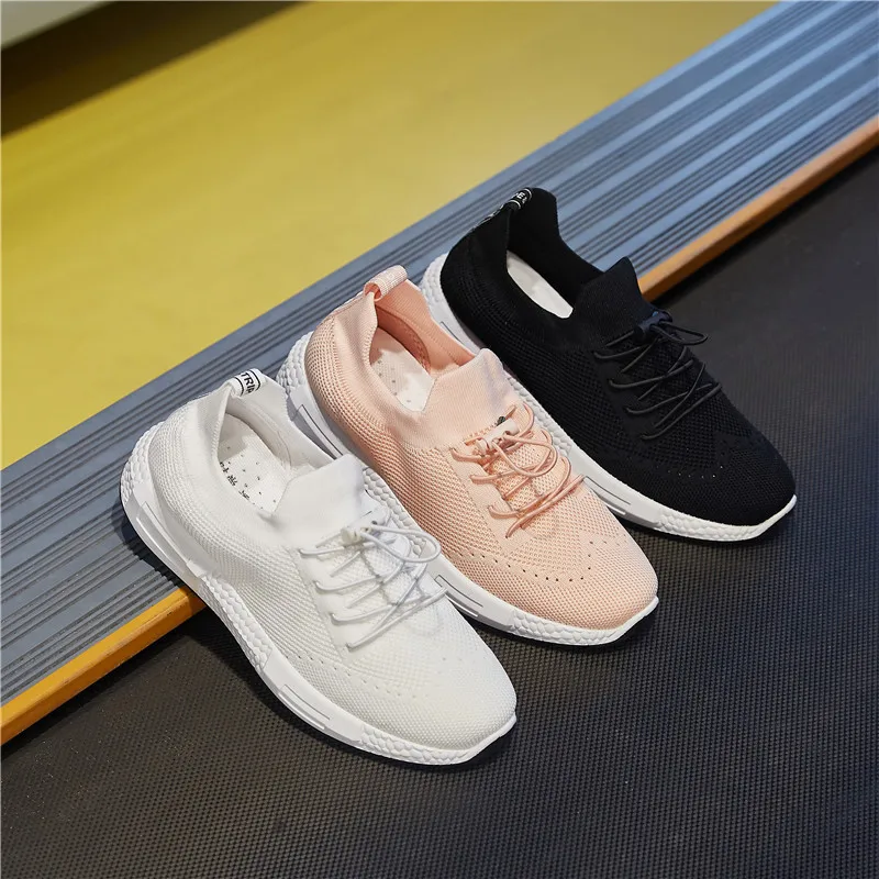 New Sneakers Woman 2019 Summer Comfortable Women'S Running Shoes breathable Lace Up Soft Mesh Sport Zapatillas Mujer | Спорт и