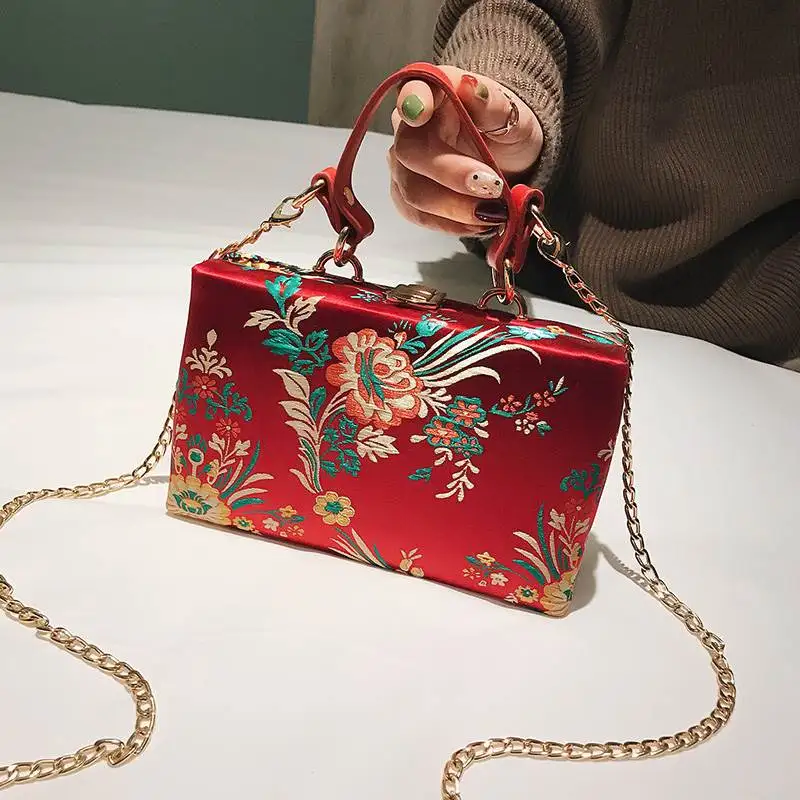 Фото Женская сумка через плечо с цветочной вышивкой в китайском стиле мини-сумка