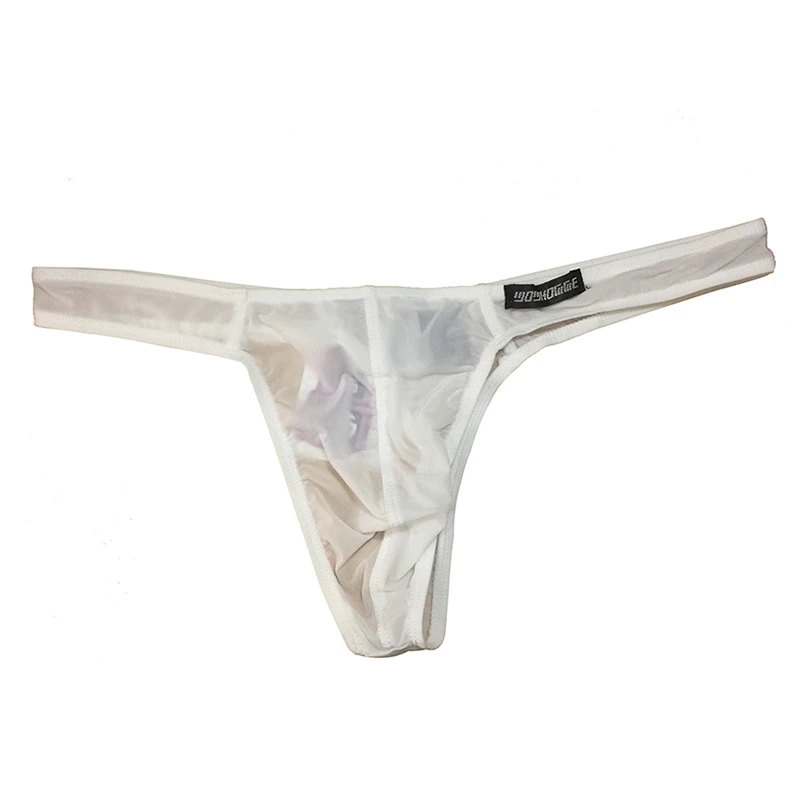 Мужские сетчатые трусики стринги AIIOU черные прозрачные в форме слона для пениса