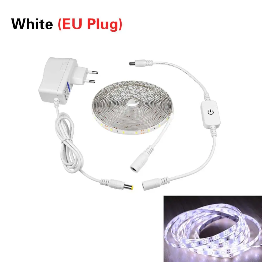 Square Switch White Бесступенчатая Затемняющая Светодиодная лампа для спальни гардероб кухонное освещение сенсорный датчик переключатель управления ночник водонепроницаемая лента 220 В до 12 в ЕС - Испускаемый цвет: Square Switch White
