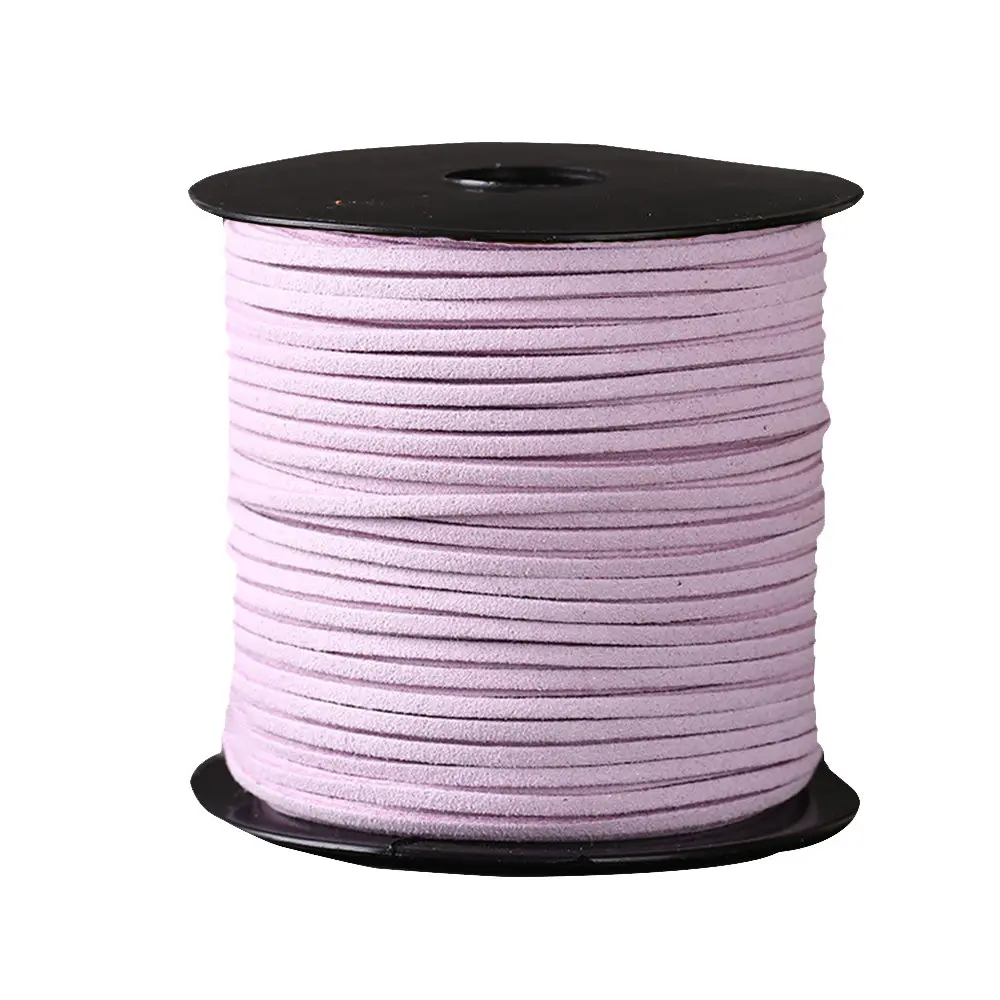 Light Purple 100Yard шнур из искусственной замши бархат веревка кожа шнуры Кружева Одежда Обувь Браслеты из шнуров самодельные Украшения швейная ткань с кисточками и бахромой - Цвет: Light Purple