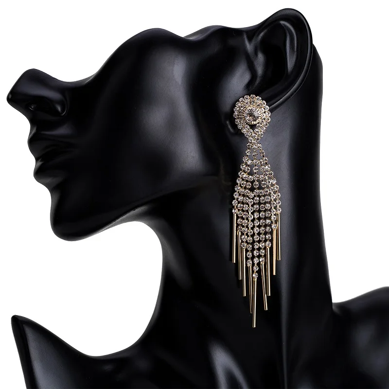 Naomy&ampZP Luxury Wedding Earrings For Women Tassel Bohemian Boho Drop Long Crystal Dangle Jewelry Wholesale | Украшения и