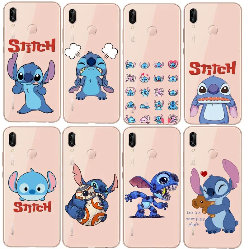 Силиконовый чехол с мультяшным рисунком мягкий милый со стичем для Huawei P8L P20L P20LITE
