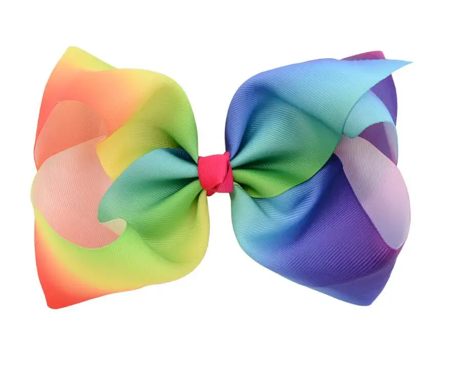 

8" Hair Bows Rainbow Hair Bows With Clip For Kids Girls Newborn Gift 20Pcs/lot