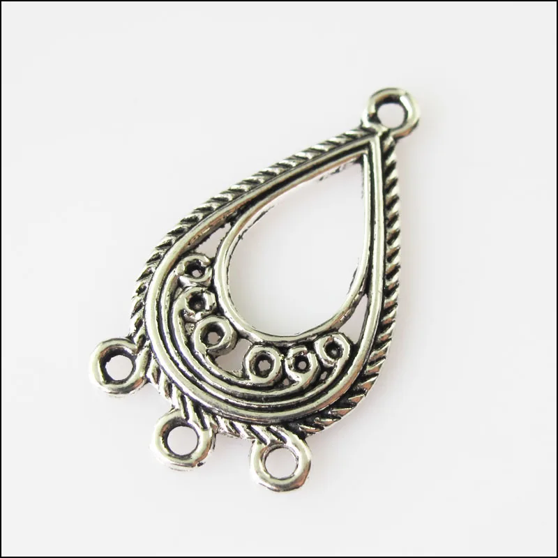 Новый 20 шт. Тибетский серебристый цвет каплевидные Подвески Разъемы 15x27mm|Шармы| |
