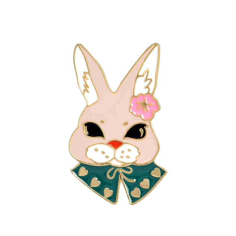 RNG милый мультфильм животное металлическая эмалированная булавка Кролик Алиса