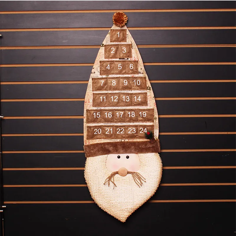 Календарь для дома с Санта Клаусом 33 х87 см 2 шт./лот|decorations for home|calendar christmasdecorative
