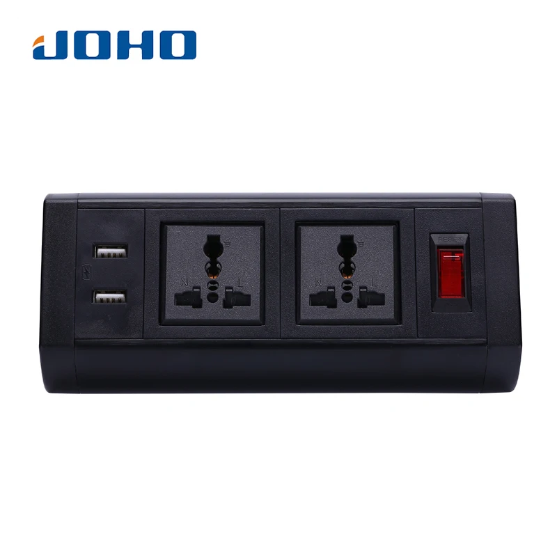 JOHO Desktop Socket Dual USB Charger Switch 250V 10A/16A Universal Two Sockets for Portable Computers PC Data Cable | Обустройство