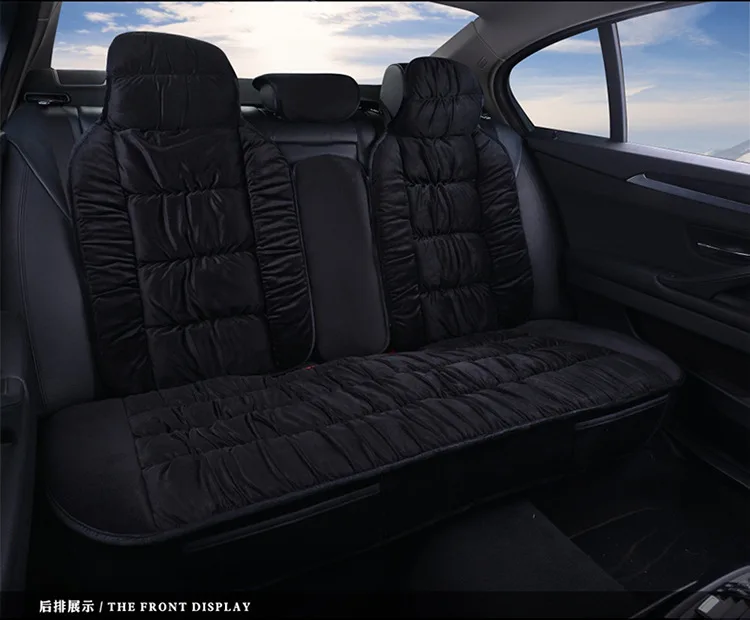 Rear Black Авто чехлы Теплый Зимний плюш авточехлы чехол на сиденье for toyota wish camry 70 - Название цвета: Rear Black