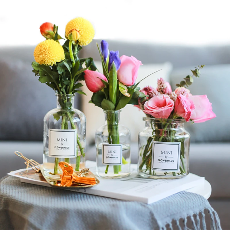 RUX WORKSHOP Wedding decoration glass vase Home Decoration small Transparent Ater plant Hydroponic Pot Flower | Дом и сад