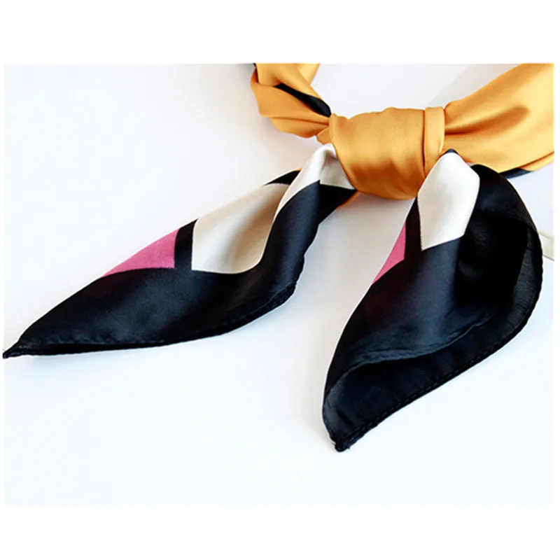 joejerry 28&quot*28&quot Mini Scarf Women Summer Spring Plaid Square Silk Satin Fashion 2017 Office Lady Small Bandana | Аксессуары для