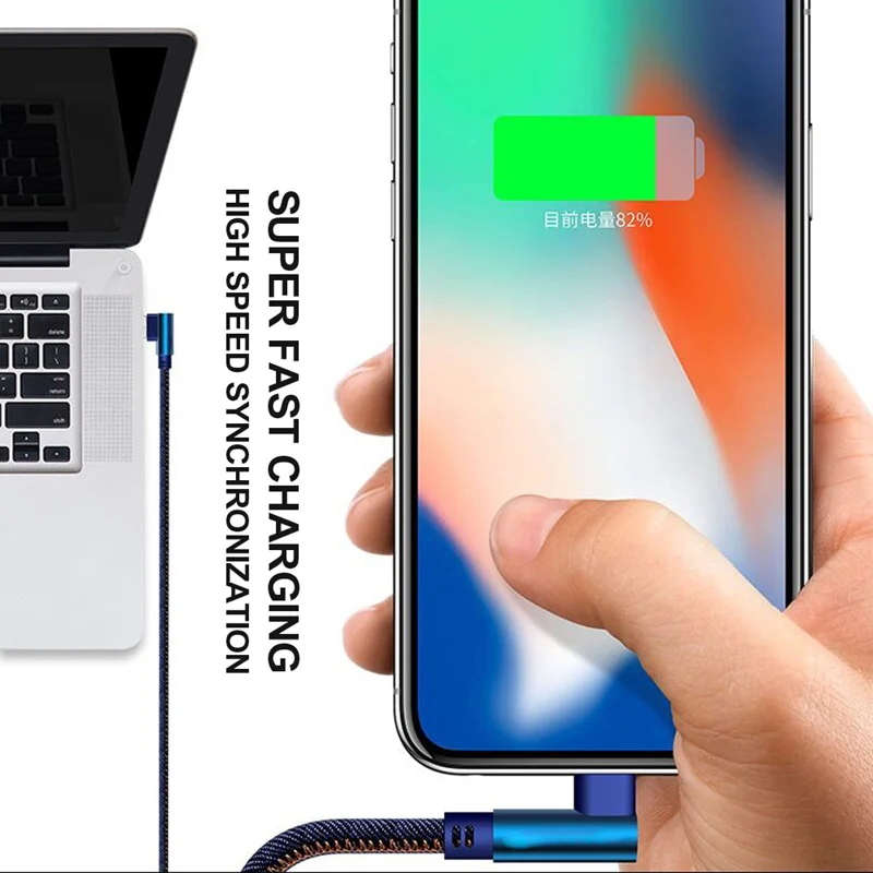 PUJIMAX Denim braid USB Type C 90 Degree Fast Charging cable Type-c data Cord Charger usb-c For Samsung S8 S9 Note 9 8 Xiaomi | Мобильные
