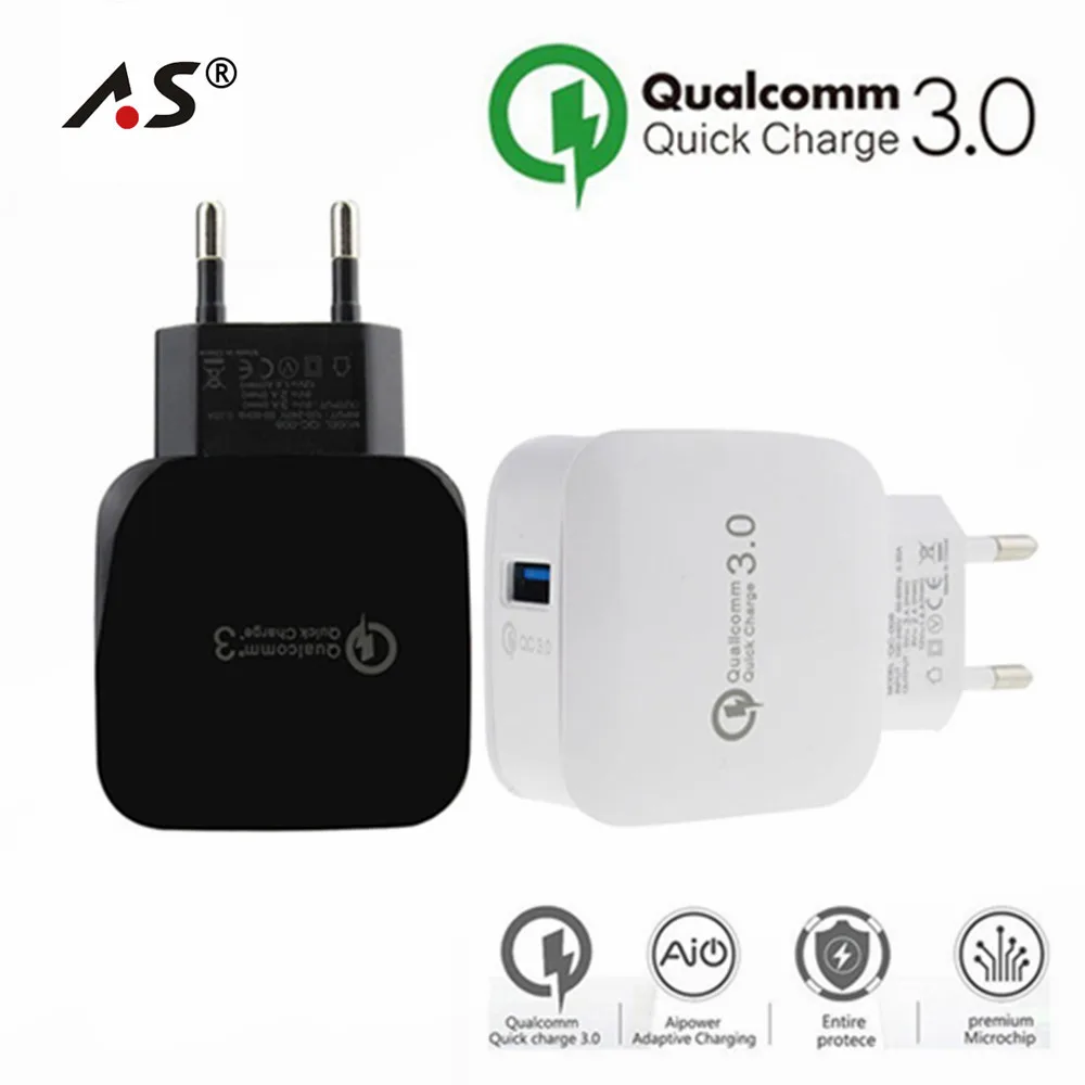 Быстрая зарядка мобильного телефона 3,0 QC 3,0 18 Вт USB настенное быстрое зарядное устройство для samsung S8 Plus HUAWEI P9 Xiaomi htc для iPhone X 7