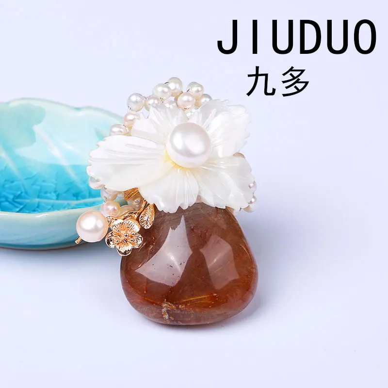 JIUDUO натуральная жемчужная стеклянная Хрустальная булавка модные броши в виде