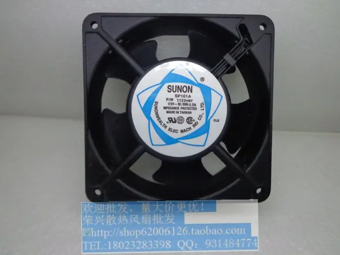 

New SUNON SP101A P / N 1123HBT 12038 115V 0.21A double ball bearing fan