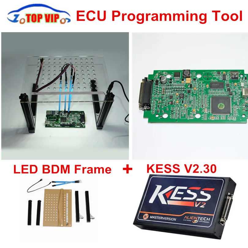 Бесплатная доставка DHL! Новый LED BDM Рамки + KESS V2 v2.32 FW v4.036 ЭБУ Тюнинг Комплект с 4 зонд