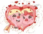 Cioioil-T1080 Свинья мультфильм романтическая пара свадебные подарки мужчины и женщины друзья краска по номерам набор картина маслом Настенный декор на Ca