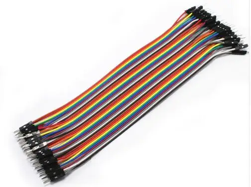 40pcs in Row Dupont Cable 10cm/20cm/30cm 2.54mm 1pin 1p-1p Male to jumper wire for Arduino Resistor | Электронные компоненты и