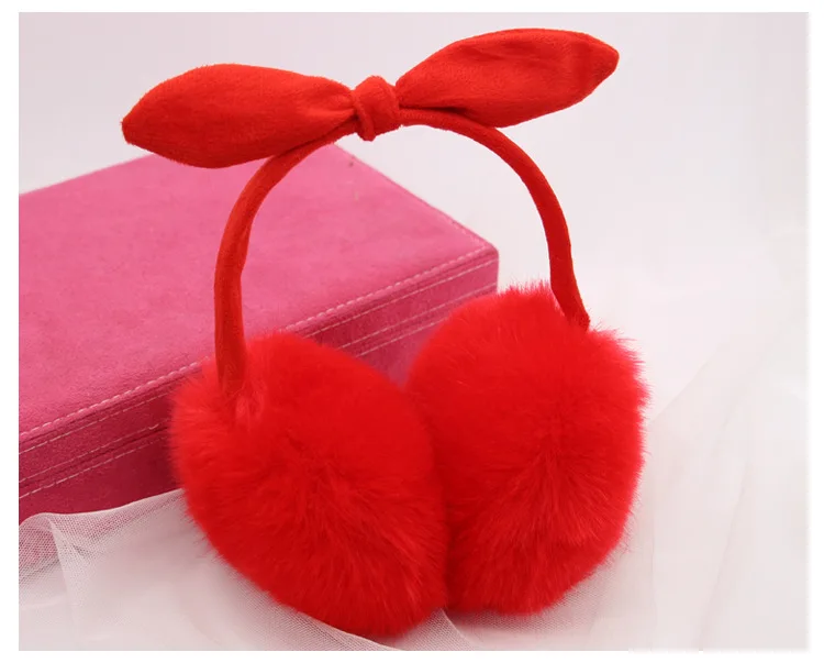 

2018 New Ccasual Fashion Exquisite simple plush material winter warm cute anti-rabbit ear shape earmuffs Women's earmuffs