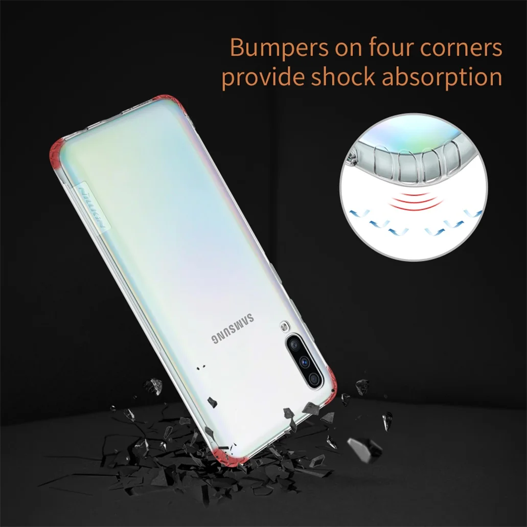 For Samsung Galaxy A70 Case Nillkin Nature Transparent Clear Soft Silicon TPU Protector Cover for Back | Мобильные телефоны и