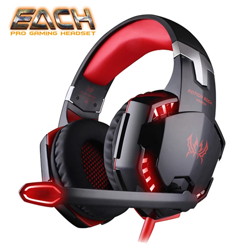 

KOTION EACH Vibration Headphone USB 7.1 Surround Sound and 3.5MM aux Stereo Gaming Headset Headphones Lights For Computer Games