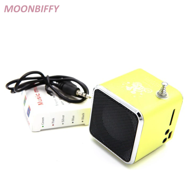 MOONBIFFY TD-V26 Aluminum Mini Portable FM Radio with Speaker LED Digital Support SD/TF Card U Disk for PC/MP3/4/Mobile/Tablets - Цвет: green