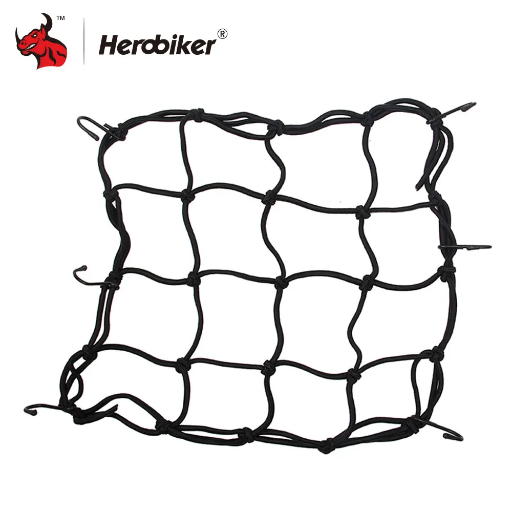 

HEROBIKER 6 Hooks Motorcycle Luggage Net Motorbike Net Helmet Mesh Cargo Net Mesh Bungee Mesh Helmet Holder