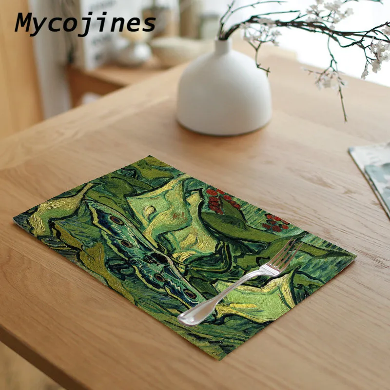 Ван Гог Автопортрет салфетка для стола знаменитая картина маслом ткань салфетки для ужина цветы декоративные коврики для полотенец товары для ресторанов