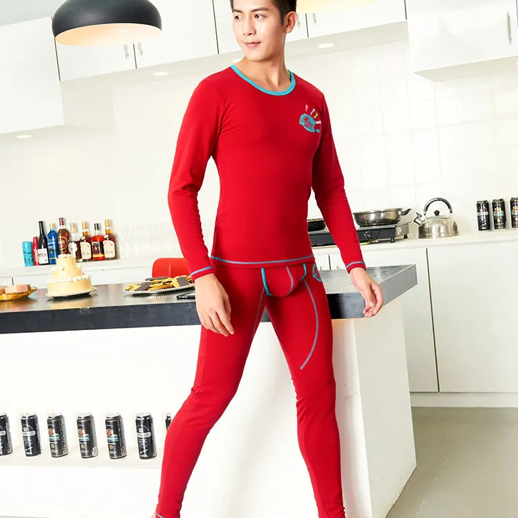 Мужские хлопковые термонаборы в клетку с низкой талией и принтом | Мужская одежда