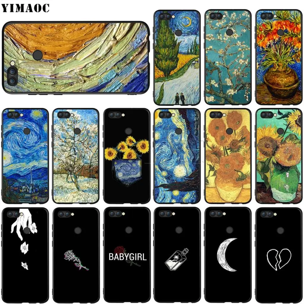 Силиконовый чехол YIMAOC Van Gogh Tardis для Huawei Honor 6a 7a 7c 7x8 9 10 Lite Pro Y6 Prime 2018 2017 | Мобильные