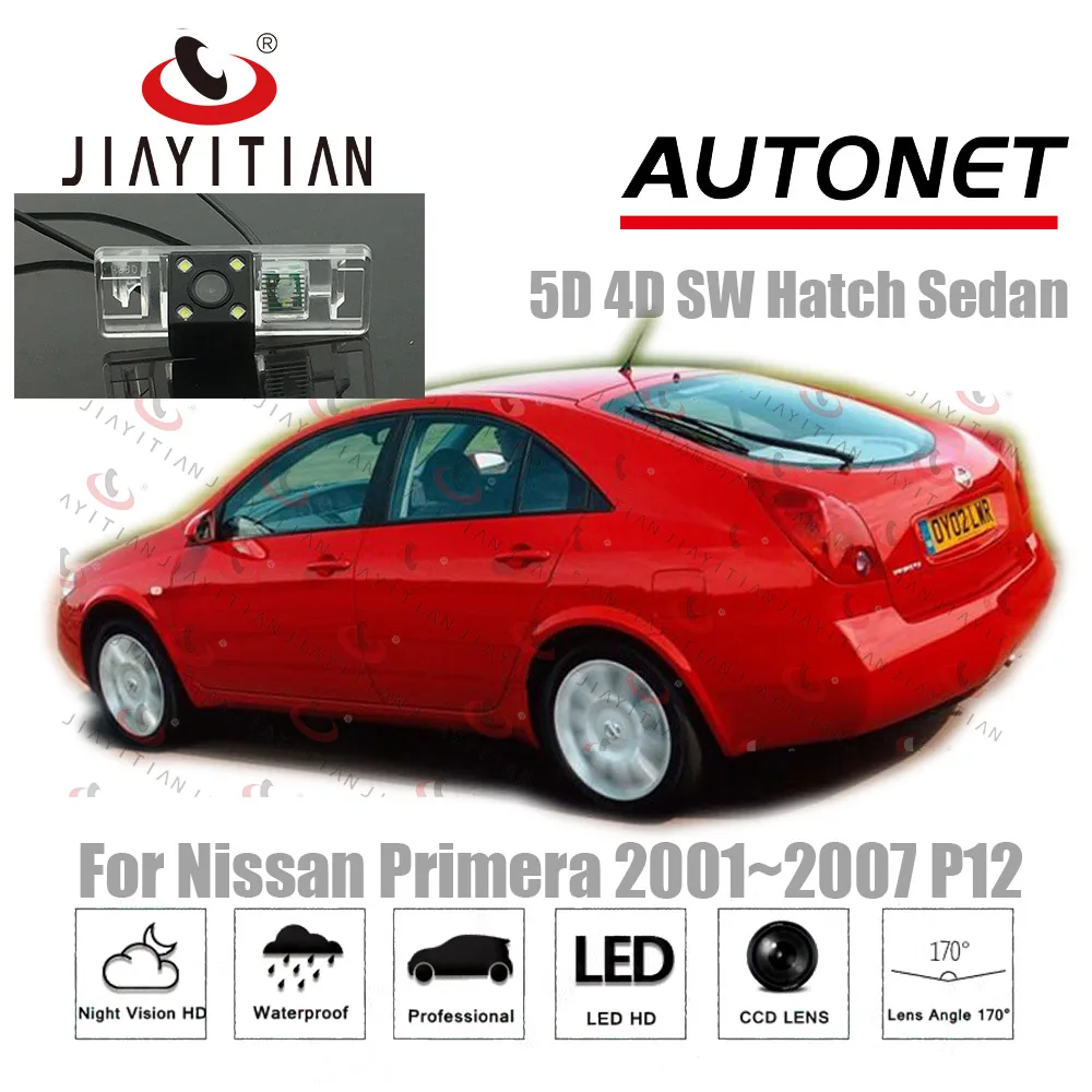 JiaYiTian камера заднего вида для Nissan Primera P12 2001 ~ 2007 CCD/ночное видение/камера вида|plate