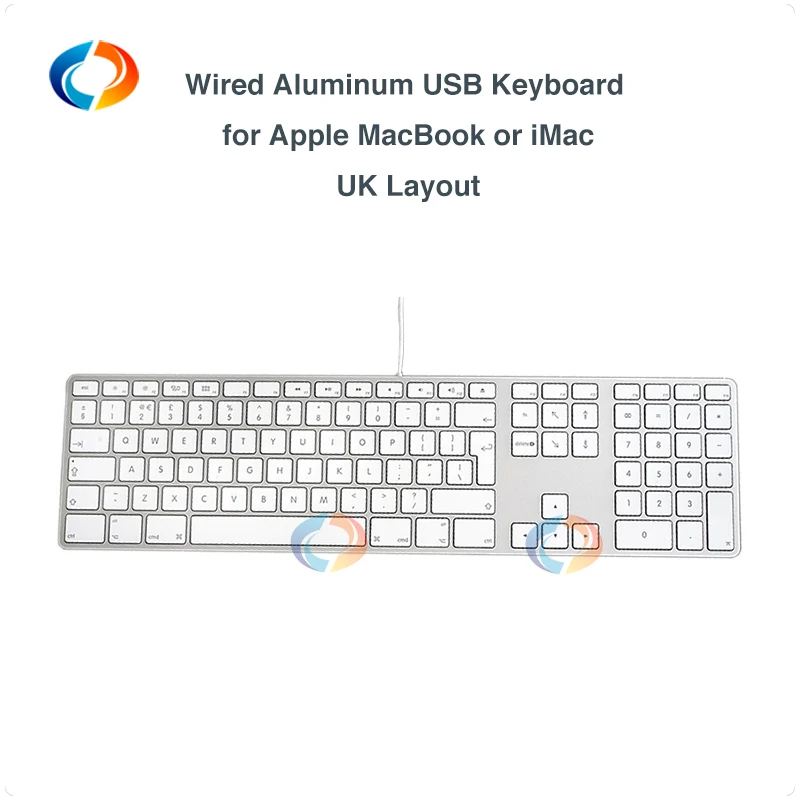 Алюминиевая Проводная USB клавиатура для всех Apple iMac или MacBookThin с 10 клавишной