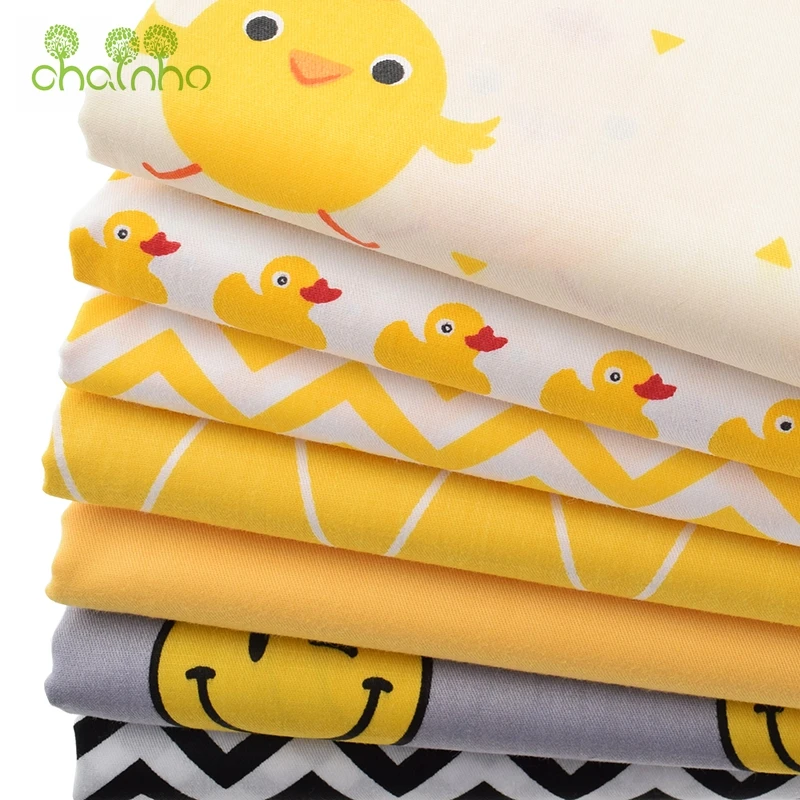 7 шт./лот саржевая хлопковая ткань Лоскутная мультяшная ручная работа шитье