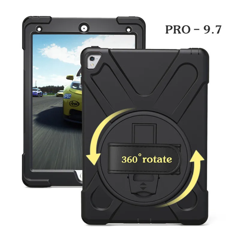 Противоударный силиконовый чехол для apple ipad pro 9 7 с ремешком на запястье|case for ipad|case