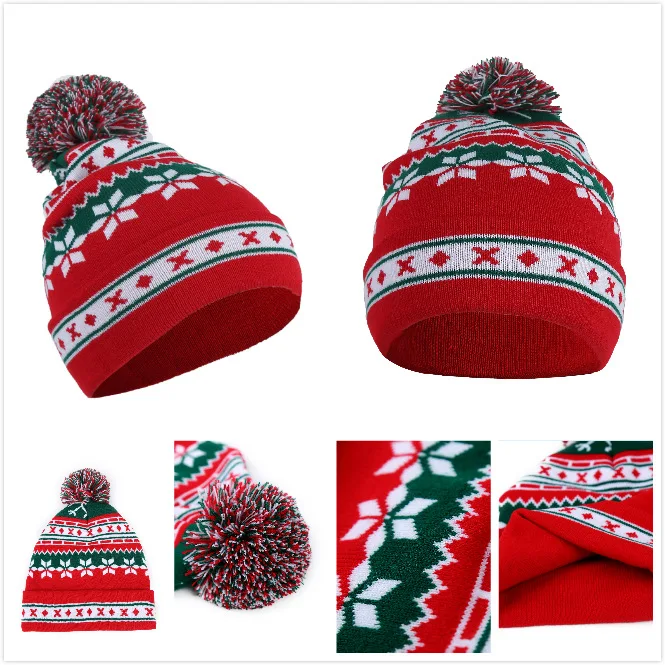 

Женская теплая ветрозащитная вязаная шапка шапки для девочек Christmas poms зимняя Рождественская Милая шерстяная шапка с цветами 15 P