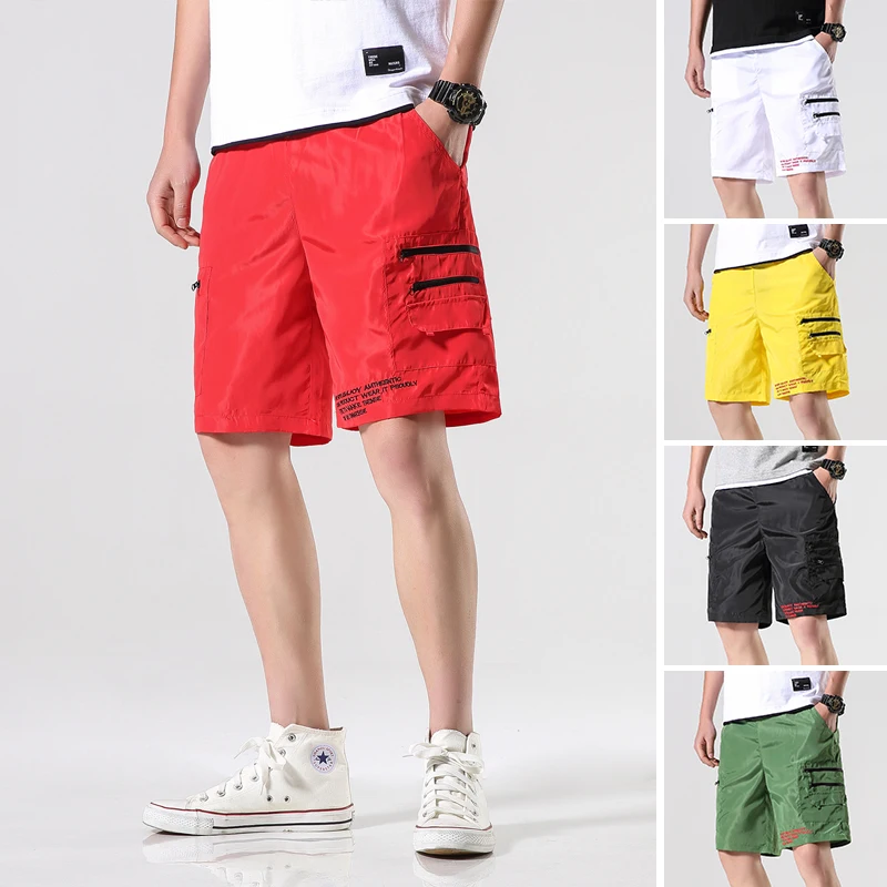 Мужские спортивные шорты на молнии повседневные Джоггеры в стиле хип-хоп с