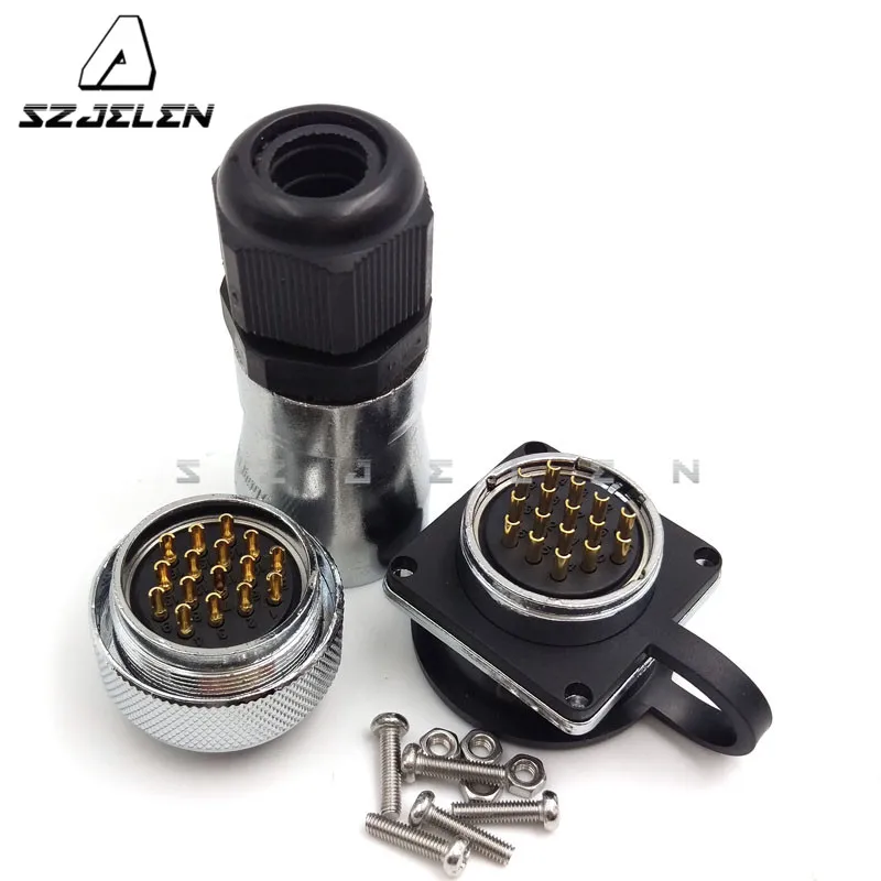 SZJELEN WF28 Серия 16 pin водонепроницаемый разъем розетка, Панель Крепление, разъем светодиодного кабеля