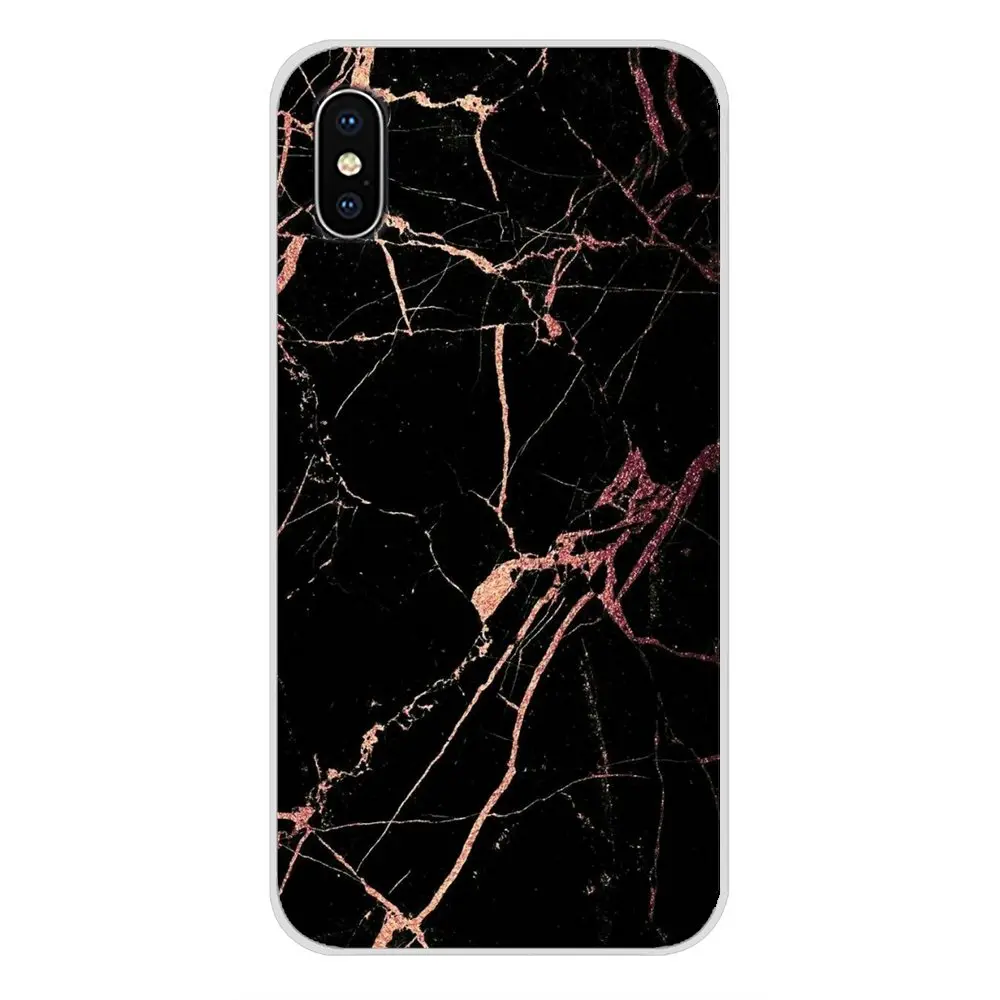 Розовый мрамор розовое золото аксессуары чехлы для телефонов Apple iPhone X XR XS MAX 4 4S 5 5S