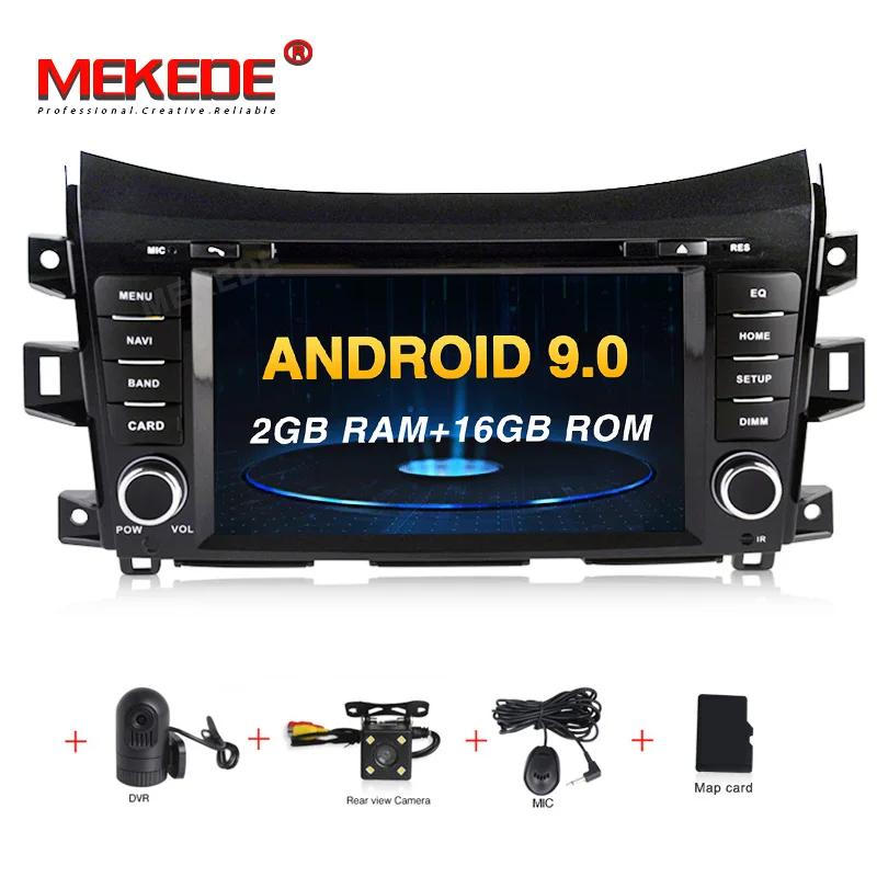 MEKEDE Android 9,0 Автомобильный gps навигатор dvd-плеер для NISSAN NP300 Navara+ мультимедийная лента радио рекордер головное устройство PAD - Цвет: 16G DVD Camera DVR