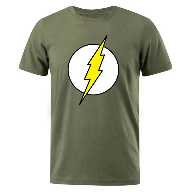 The BIG BANG Theory T-SHIRT The lightning Print The Flash Men T Shirts Hot Sale Casual Tee Shirt Cotton Clothing Plus Size 3XL