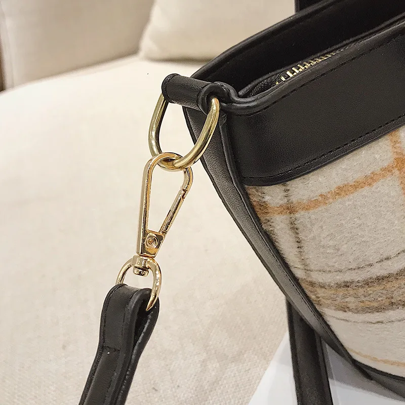 Vintage Fashion Female Tote bag 2019 New Quality wool Women's Designer Handbag Bucket bags Shoulder Messenger Bag 3e12123 | Багаж и