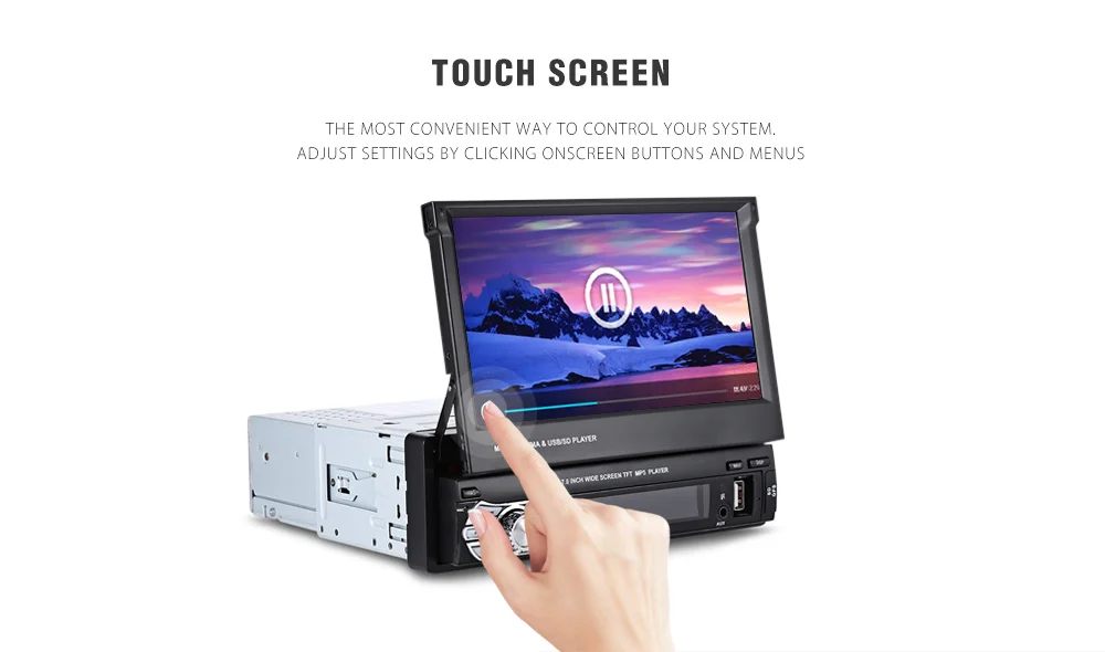 7 0 дюймовый TFT ЖК экран Выдвижной Автомобильный MP5 плеер Bluetooth мультимедийный FM