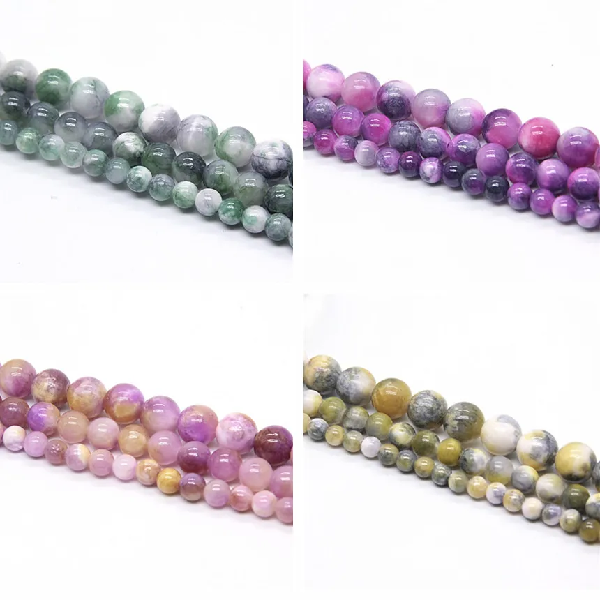 6 style Double color Natural Taishan 6-12mm Loose the stone beads for fashion jewelry making | Украшения и аксессуары