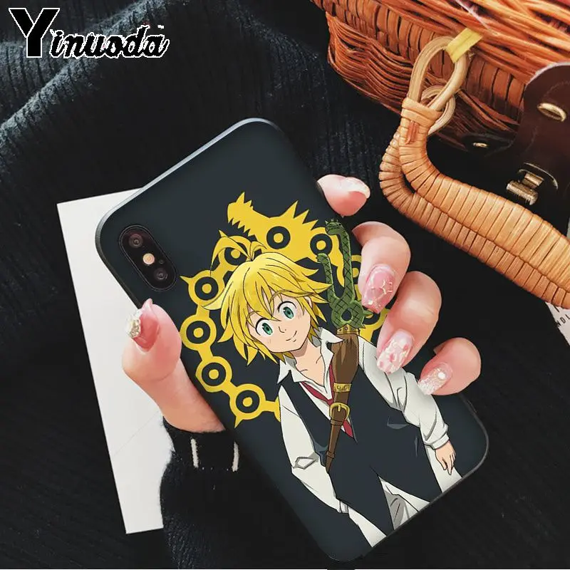 Yinuoda seven deadly sins Черная мягкая резина, термопластичный полиуретан чехол для телефона iPhone 5 5Sx 6 7 7plus 8 8Plus X XS MAX XR